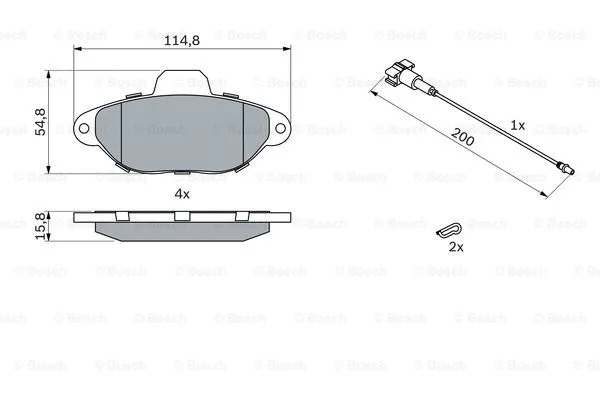 Diskinių stabdžių trinkelių rinkinys BOSCH 0 986 494 115