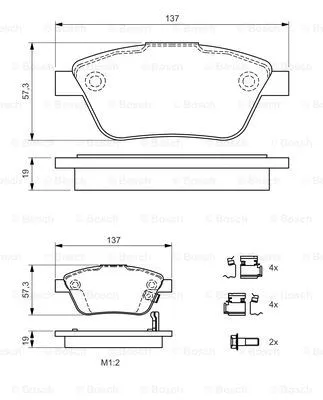 Diskinių stabdžių trinkelių rinkinys BOSCH 0 986 494 157