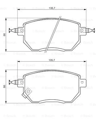Diskinių stabdžių trinkelių rinkinys BOSCH 0 986 494 366