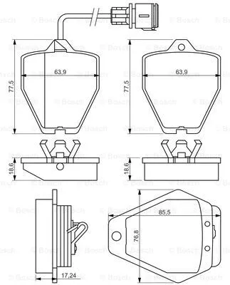 Diskinių stabdžių trinkelių rinkinys BOSCH 0 986 494 436