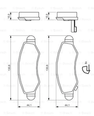 Diskinių stabdžių trinkelių rinkinys BOSCH 0 986 494 458