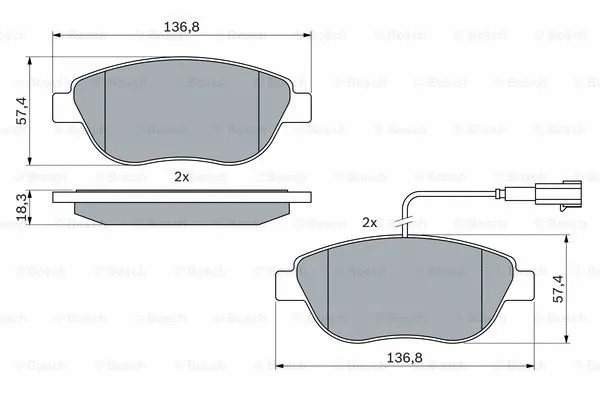 Diskinių stabdžių trinkelių rinkinys BOSCH 0 986 494 464