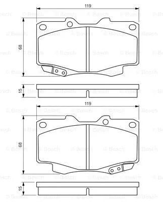 Diskinių stabdžių trinkelių rinkinys BOSCH 0 986 494 497