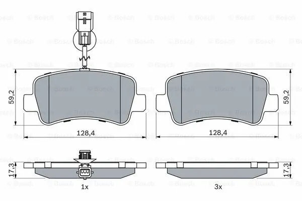 Diskinių stabdžių trinkelių rinkinys BOSCH 0 986 494 500