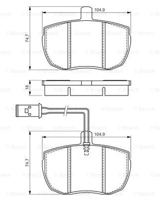 Diskinių stabdžių trinkelių rinkinys BOSCH 0 986 494 535