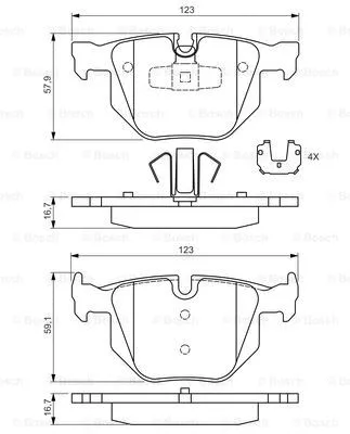 Diskinių stabdžių trinkelių rinkinys BOSCH 0 986 494 540