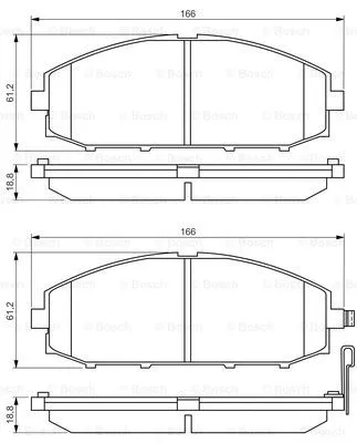 Diskinių stabdžių trinkelių rinkinys BOSCH 0 986 494 560