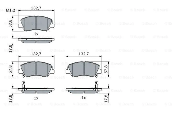 Diskinių stabdžių trinkelių rinkinys BOSCH 0 986 494 563