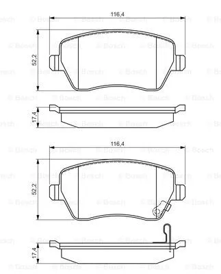 Diskinių stabdžių trinkelių rinkinys BOSCH 0 986 494 573