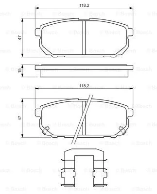 Diskinių stabdžių trinkelių rinkinys BOSCH 0 986 494 590