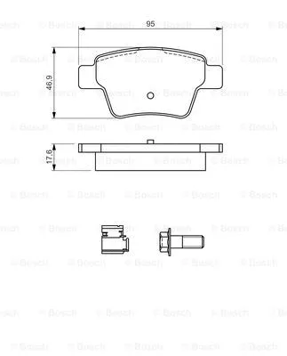 Diskinių stabdžių trinkelių rinkinys BOSCH 0 986 494 605