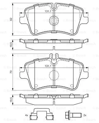 Diskinių stabdžių trinkelių rinkinys BOSCH 0 986 494 607