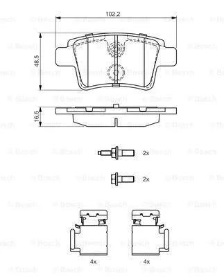 Diskinių stabdžių trinkelių rinkinys BOSCH 0 986 494 622