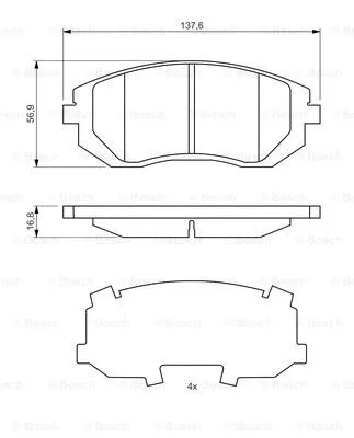 Diskinių stabdžių trinkelių rinkinys BOSCH 0 986 494 653