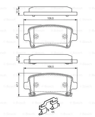 Diskinių stabdžių trinkelių rinkinys BOSCH 0 986 494 668