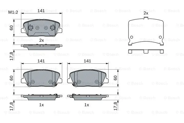 Diskinių stabdžių trinkelių rinkinys BOSCH 0 986 494 671