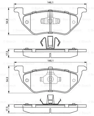 Diskinių stabdžių trinkelių rinkinys BOSCH 0 986 494 683
