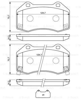 Diskinių stabdžių trinkelių rinkinys BOSCH 0 986 494 718