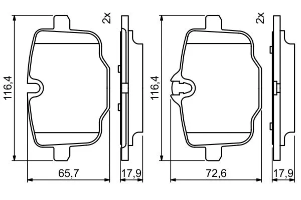 Diskinių stabdžių trinkelių rinkinys BOSCH 0 986 494 759
