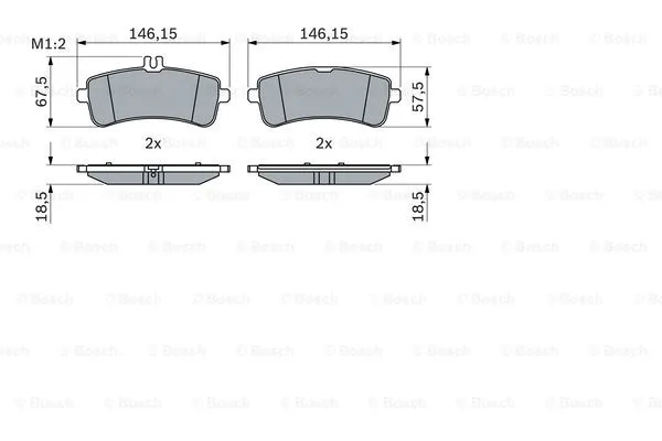 Diskinių stabdžių trinkelių rinkinys BOSCH 0 986 494 764