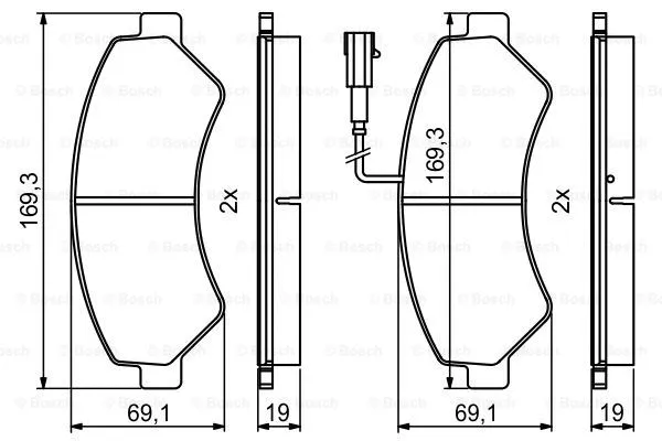 Diskinių stabdžių trinkelių rinkinys BOSCH 0 986 494 799