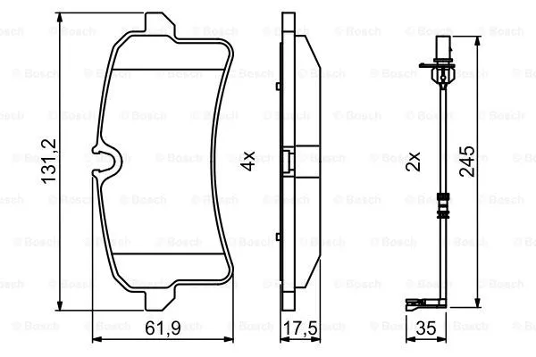 Diskinių stabdžių trinkelių rinkinys BOSCH 0 986 494 842