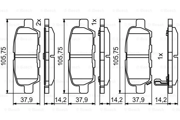 Diskinių stabdžių trinkelių rinkinys BOSCH 0 986 494 861