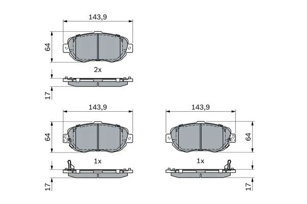 Diskinių stabdžių trinkelių rinkinys BOSCH 0 986 494 882