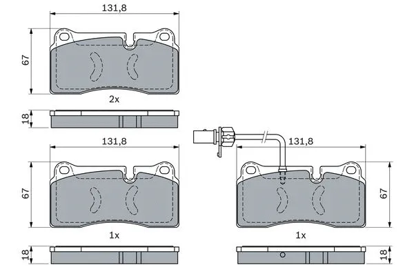 Diskinių stabdžių trinkelių rinkinys BOSCH 0 986 494 956