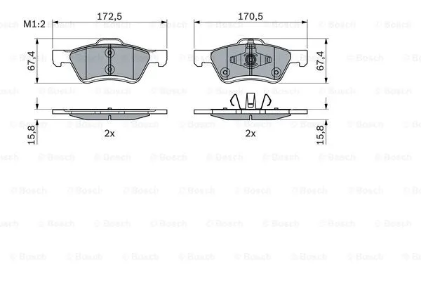 Diskinių stabdžių trinkelių rinkinys BOSCH 0 986 494 960