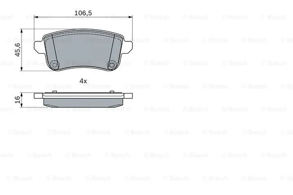 Diskinių stabdžių trinkelių rinkinys BOSCH 0 986 494 978