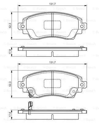 Diskinių stabdžių trinkelių rinkinys BOSCH 0 986 495 132