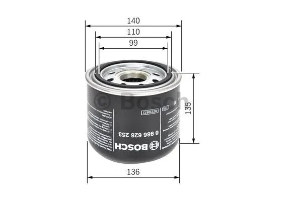 Suspausto oro sistemos oro džiovintuvo kasetė BOSCH 0 986 628 253