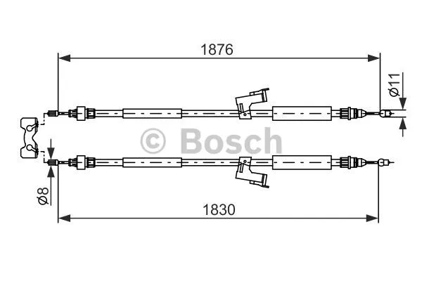 Stovėjimo stabdžio trosas BOSCH 1 987 477 202