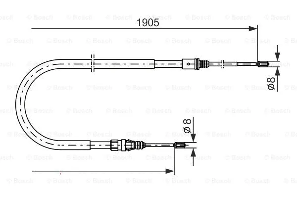 Stovėjimo stabdžio trosas BOSCH 1 987 477 237