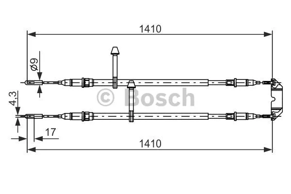 Stovėjimo stabdžio trosas BOSCH 1 987 477 245