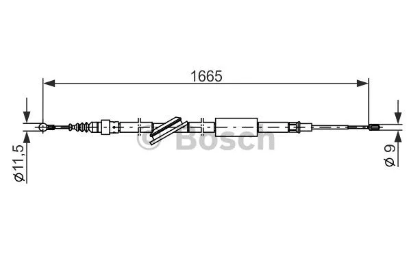 Stovėjimo stabdžio trosas BOSCH 1 987 477 249