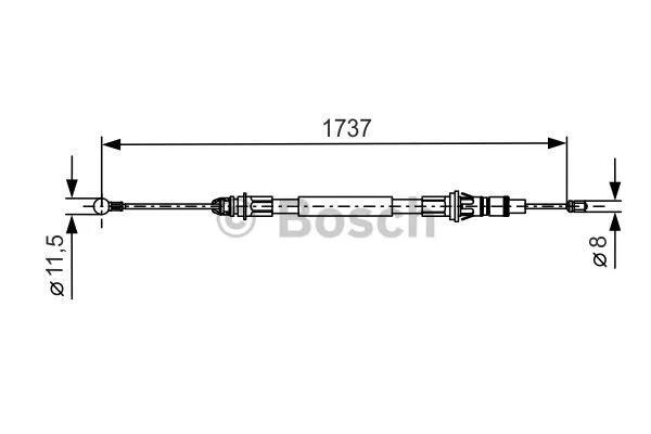 Stovėjimo stabdžio trosas BOSCH 1 987 477 261