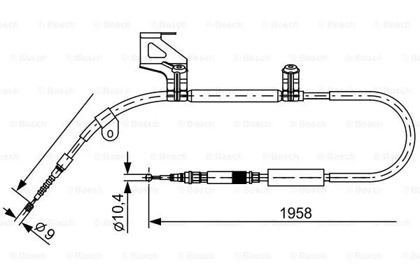 Stovėjimo stabdžio trosas BOSCH 1 987 477 603