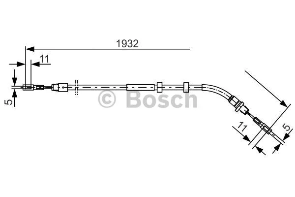 Stovėjimo stabdžio trosas BOSCH 1 987 477 904