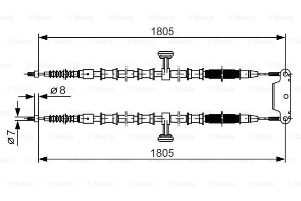 Stovėjimo stabdžio trosas BOSCH 1 987 477 907