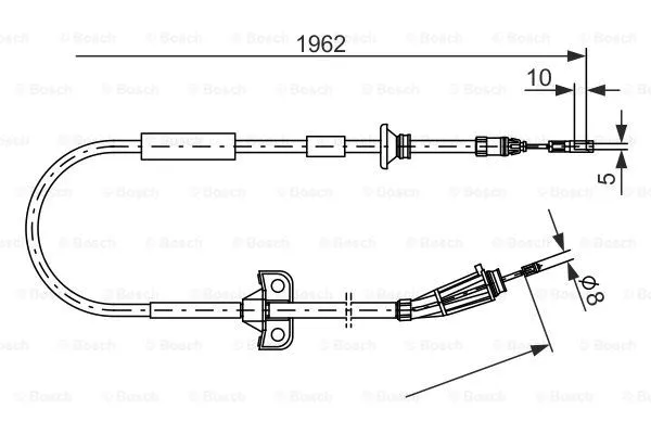 Stovėjimo stabdžio trosas BOSCH 1 987 477 941
