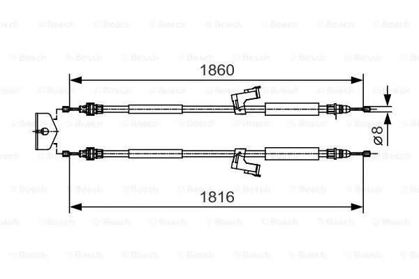 Stovėjimo stabdžio trosas BOSCH 1 987 482 019