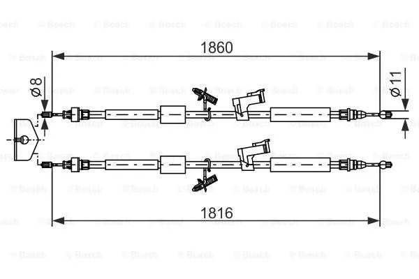 Stovėjimo stabdžio trosas BOSCH 1 987 482 189