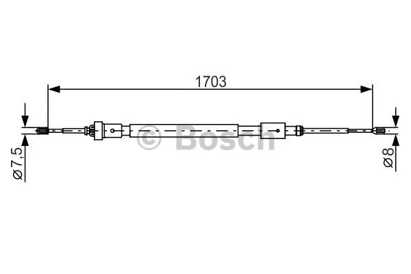 Stovėjimo stabdžio trosas BOSCH 1 987 482 315