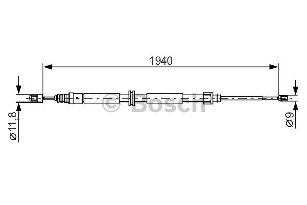 Stovėjimo stabdžio trosas BOSCH 1 987 482 325