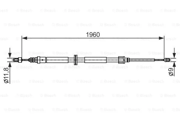 Stovėjimo stabdžio trosas BOSCH 1 987 482 432