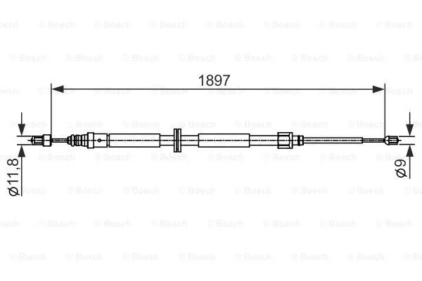 Stovėjimo stabdžio trosas BOSCH 1 987 482 433