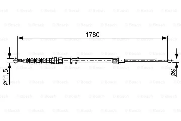 Stovėjimo stabdžio trosas BOSCH 1 987 482 458