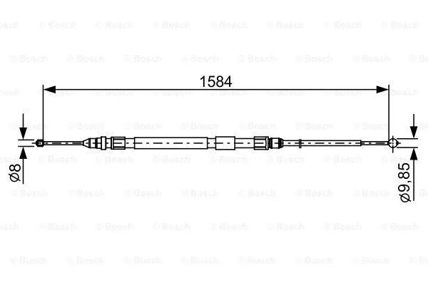 Stovėjimo stabdžio trosas BOSCH 1 987 482 491